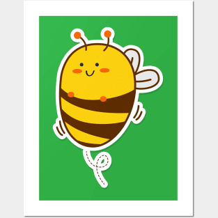 Cute Bee Drawing Art Posters and Art